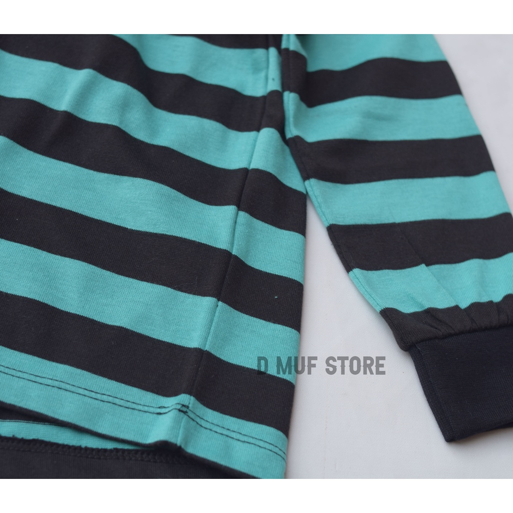 Kizzu Kaos Anak Salur Tangan Panjang Premium Usia 1-12 Tahun LP Salur Tosca- dmufstore