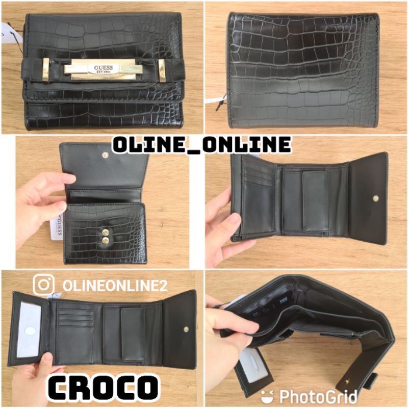 dompet bea lipat tiga trifold wallet gb small size roomy wallet wanita women fashion terbaru gold black emboss grey pink beige grey light grey croco gs flower 4g