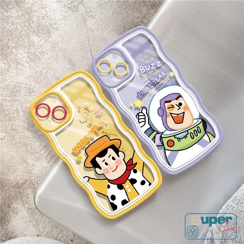 Untuk Case Redmi 12C 9 9A 9T 10A 10 9C NFC Redmi Note 10 11 10s 9 8 Note 11s Note 10 Pro Max Note10 Note11 Lembut Bergelombang Pinggiran Kartun Toy Story Woody Buzz Lightyear Phone Case Cover