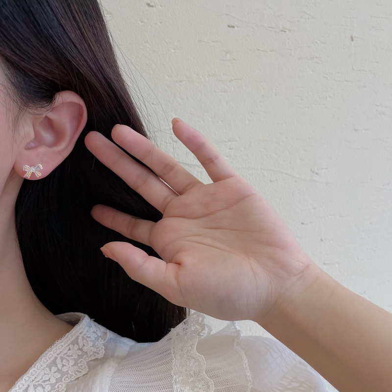 Roselife 12pcs / Set Anting Tusuk Silver S925 Gaya Korea Motif Kupu-Kupu / Bulan / Bintang / Bunga / Mutiara Untuk Wanita