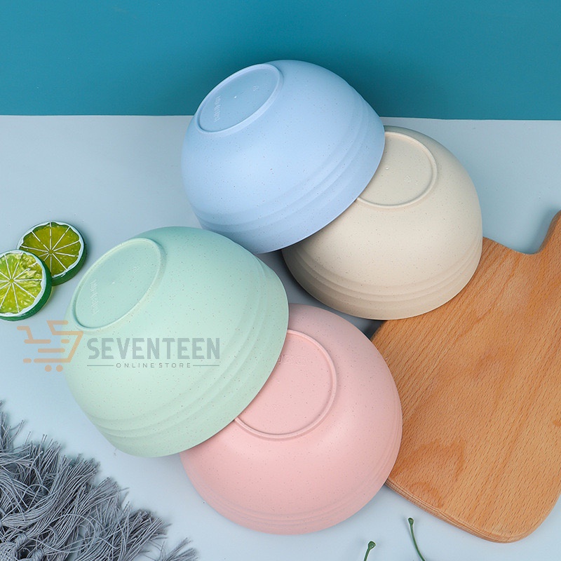 SEVENTEEN MANGKOK SET 4PCS WHEAT STRAW FOOD GRADE MANGKUK MAKAN BOWL SET BAYI GELAS PIRING SET PERLENGKAPAN DAPUR ALAT MAKAN SET