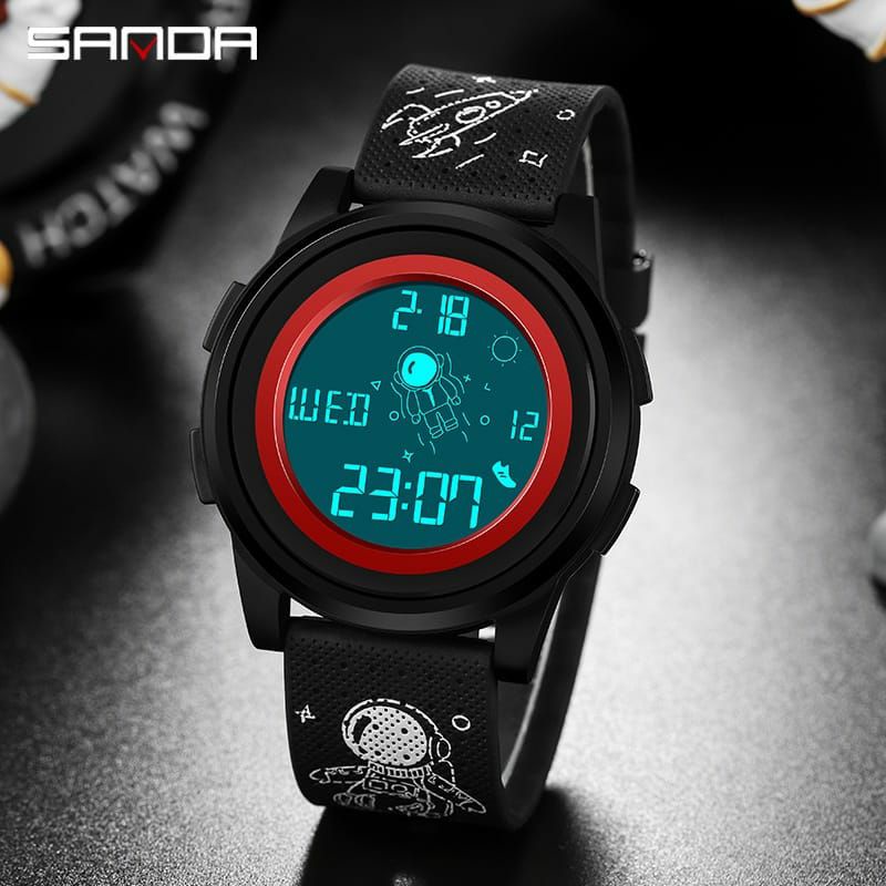 VIRAL SANDA 2122 Jam Tangan Pria Wanita Digital EL Backlight Sport Watch Anti Air