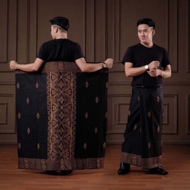 Sarung Batik Pekalongan Motif Palaikat Sarwon Warna Hitam | Sarung Batik Printing Pria Dewasa Origin