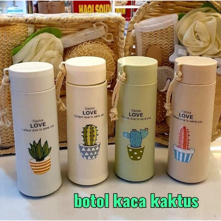 Botol Minum Kaca Kaktus | Tumbler Kaca | Tumbler Lucu