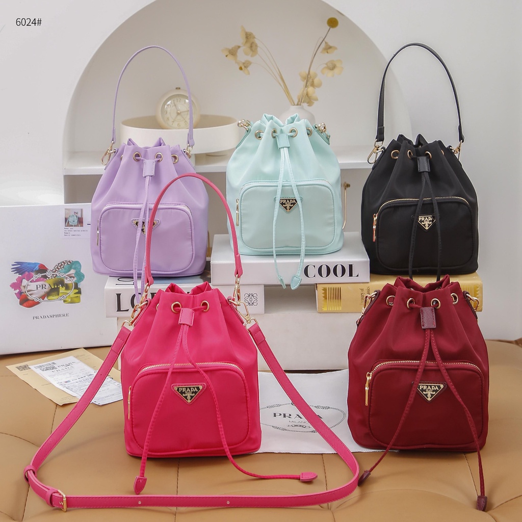 TAS WANITA BATAM IMPORT PRADA SERUT BAG 6024 KWALITAS SEMI PLATINUM