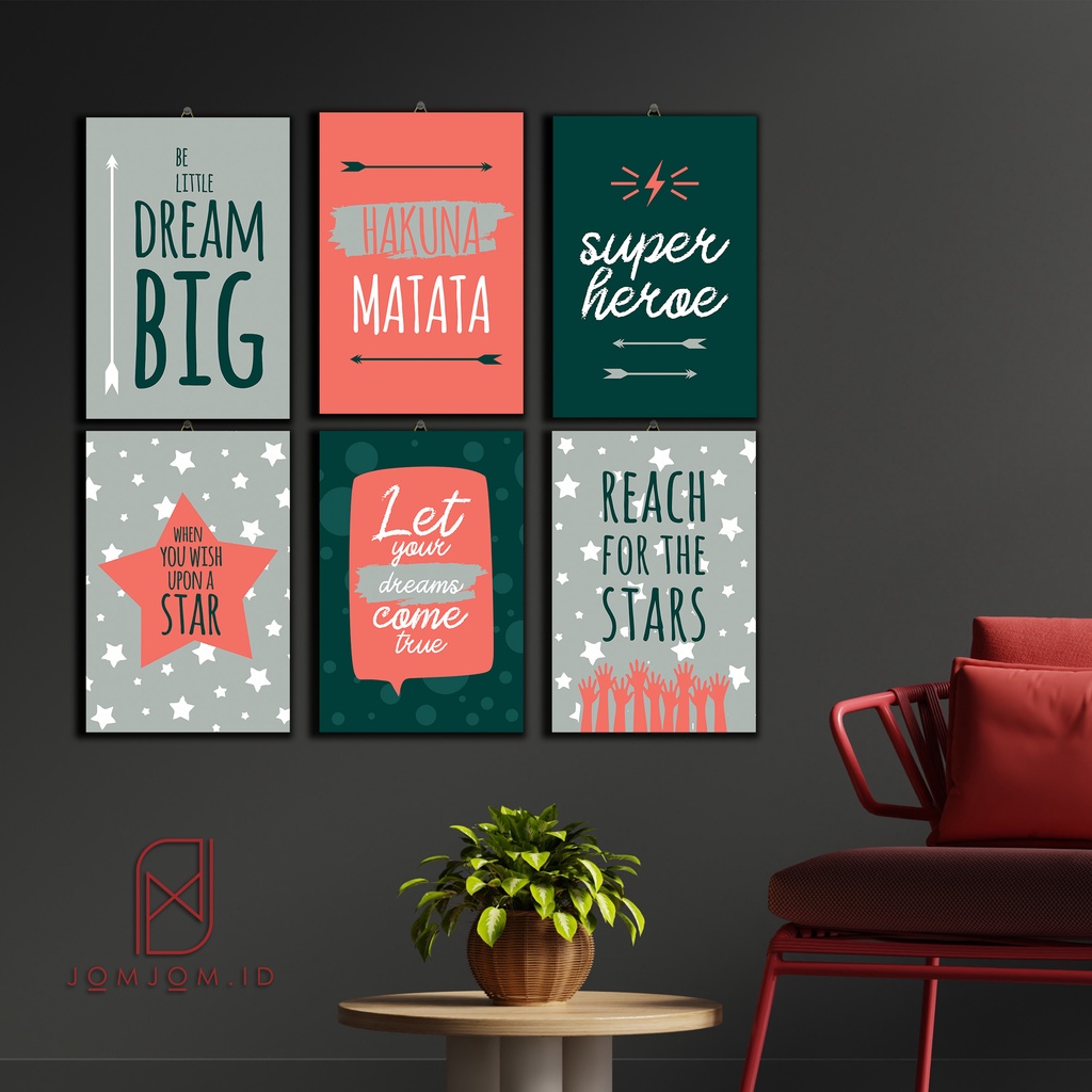 Hiasan Dinding poster kayu, Pajangan kamar dekorasi dinding aesthetic Wall Decor lukisan Quotes moti