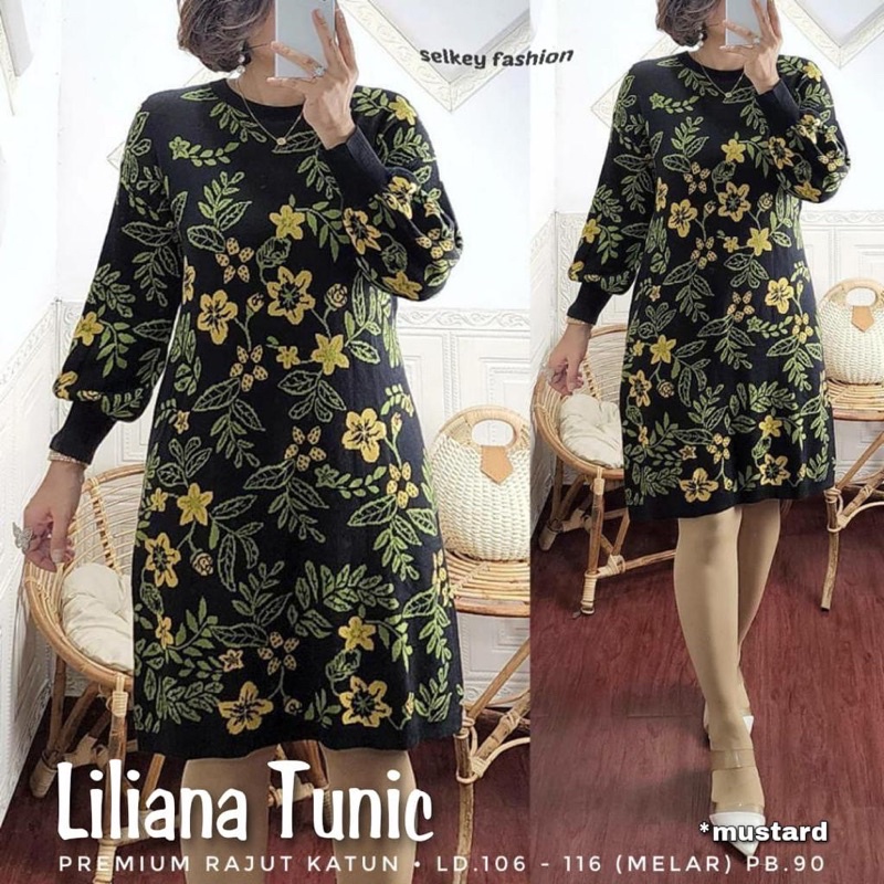 Tunik rajut import Liliana long tunik knit casual korean style tunik jumbo premium