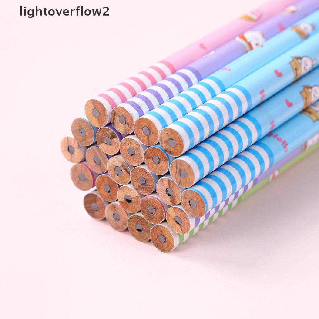 (lightoverflow2) 6pcs / Set Pensil HB Motif Kartun Lucu Untuk Stationery Anak / Sekolah / Kantor