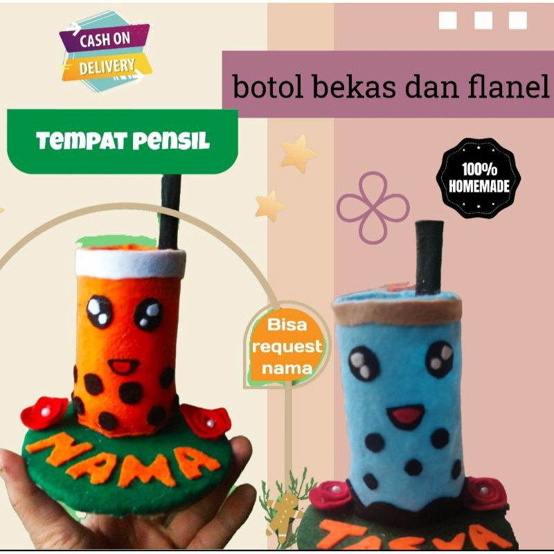 

tempat pensil karakter Boba unik kerajinan tangan perakarya bisa request nama terbaru