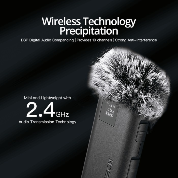 SOUNDTECH GO2+ Wireless Microphone 2.4Ghz Dual-Channel Omni Lavalier