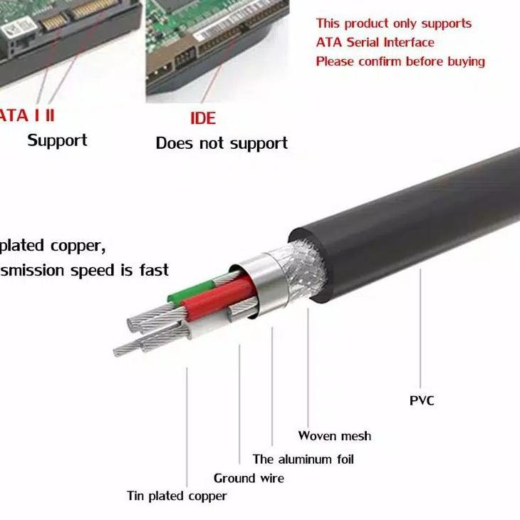 Terlaris 8F7O9 Kabel konektor konverter USB 3.0 to SATA hardisk PC 3.5, HDD Laptop 2.5 internal jadi