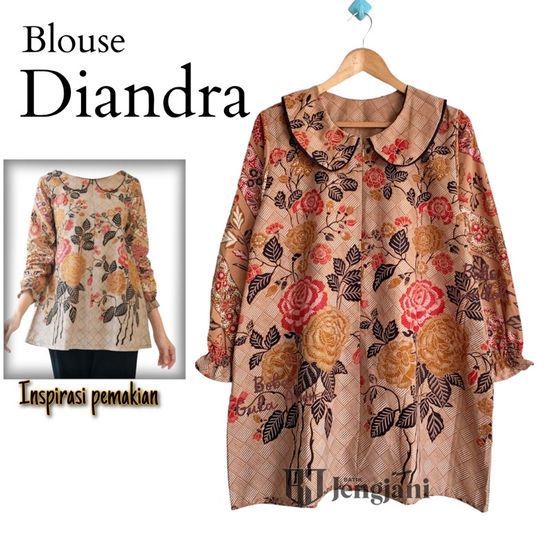 Blouse Batik Diandra | Blus Batik Kekinian | Blus batik premium seragam kerja | Batik Pastel