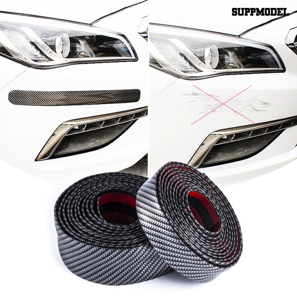Sm - Stiker Strip Karet Pelindung Trim Pintu Mobil Motif Carbon Fiber