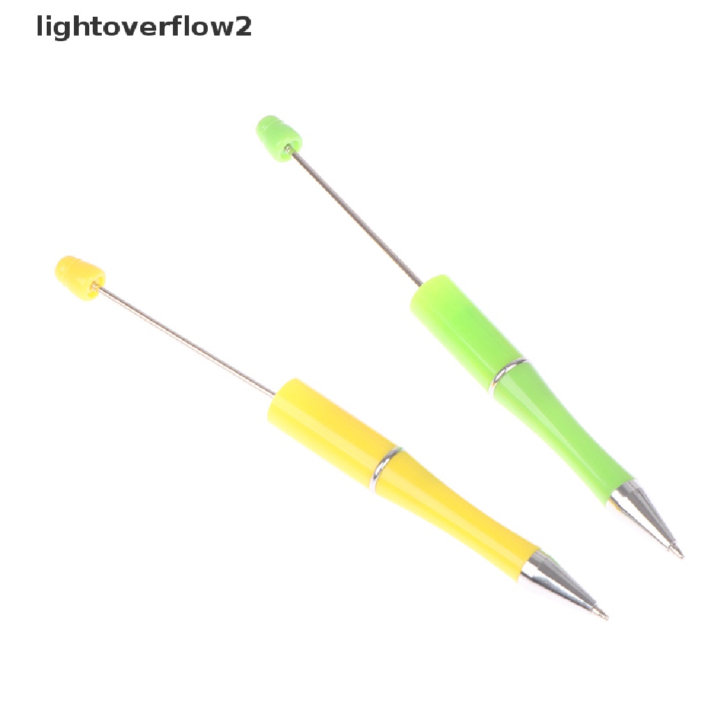 (lightoverflow2) Pulpen Dengan Manik-Manik Bahan Plastik Untuk Sekolah / Kantor