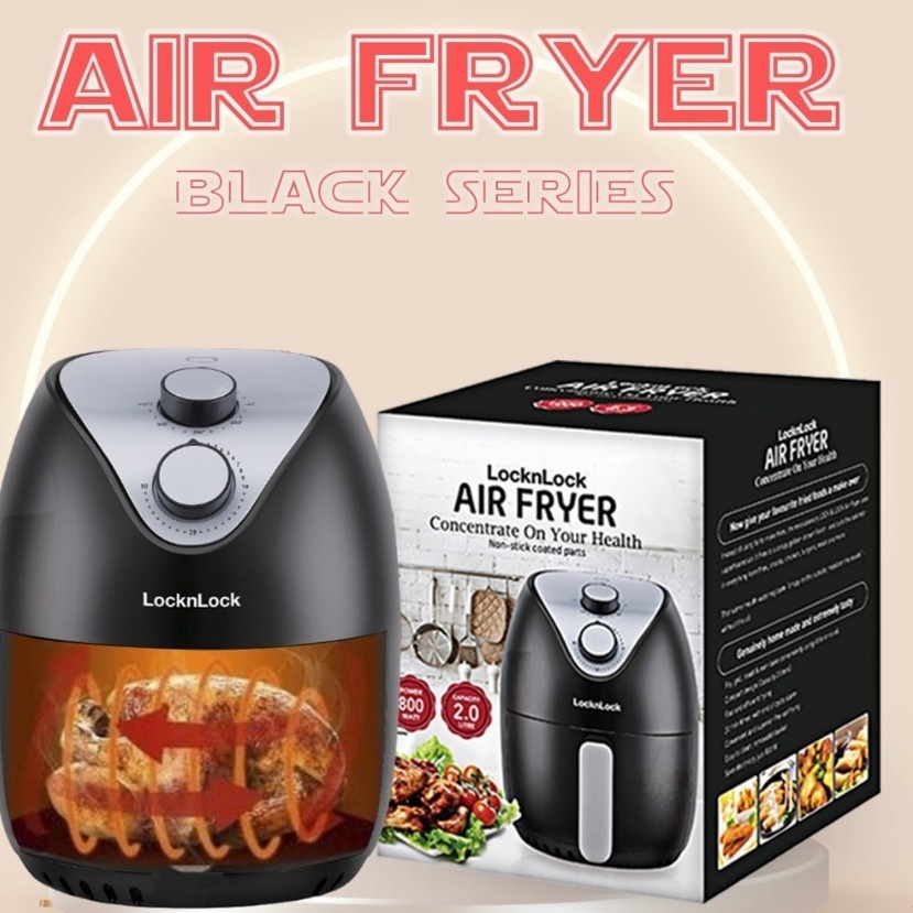 LocknLock Air Fryer 2 Liter Garansi Resmi - Hitam Putih Biru Lock &amp; Lock