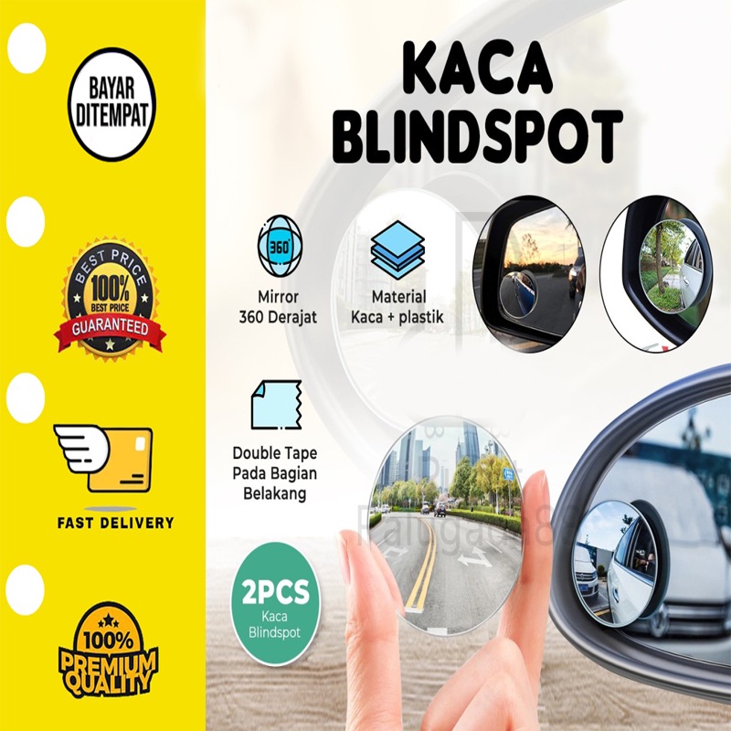 ✅ 2 PCS Kaca Spion Blind Spot Mobil Motor Cermin Tambahan Blind Spot 360 Mirror 2 in 1 Adjustable