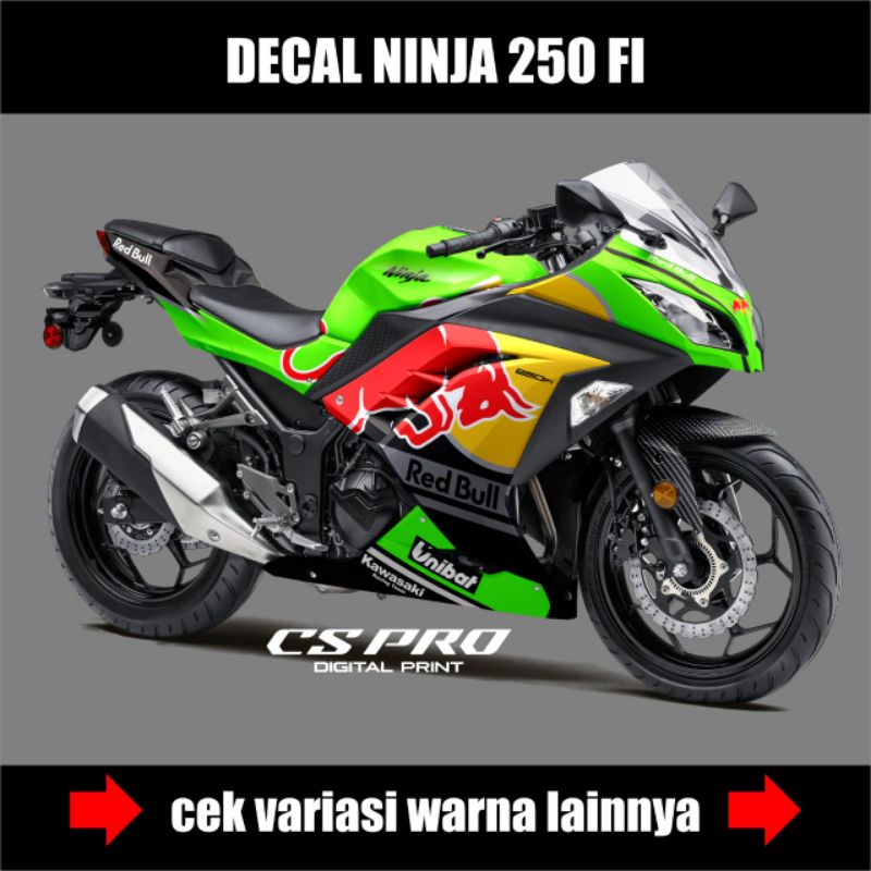 DECAL STICKER KAWASAKI NINJA 250FI FULL BODY RED BULL