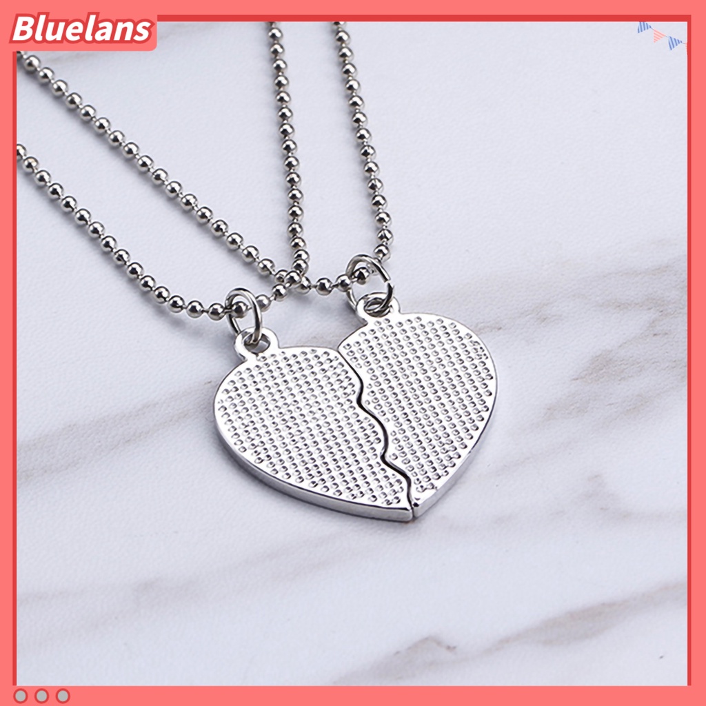 Bluelans 2Pcs Women Necklace Half Heart Splice Best Friends Alloy Friendship Pendant Matching Necklace Jewelry