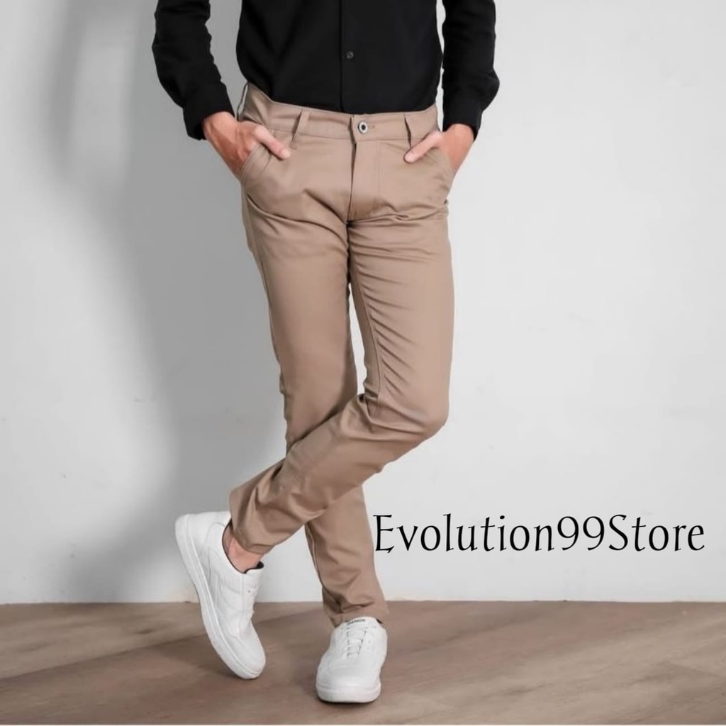 Celana Chino Panjang Pria Celana Pria Panjang Pria Slimfit Bahan Melar  Size 27-38