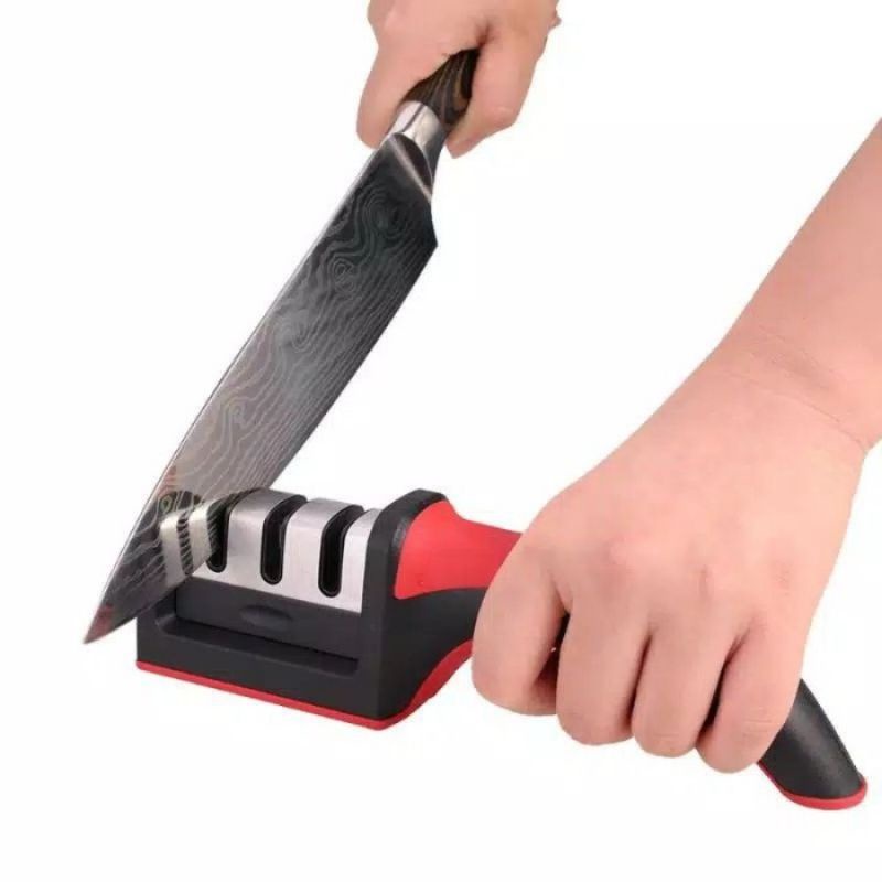 Alat Pengasah Asah Pisau Sayur Dapur 3in1 3 Mode Step — 10