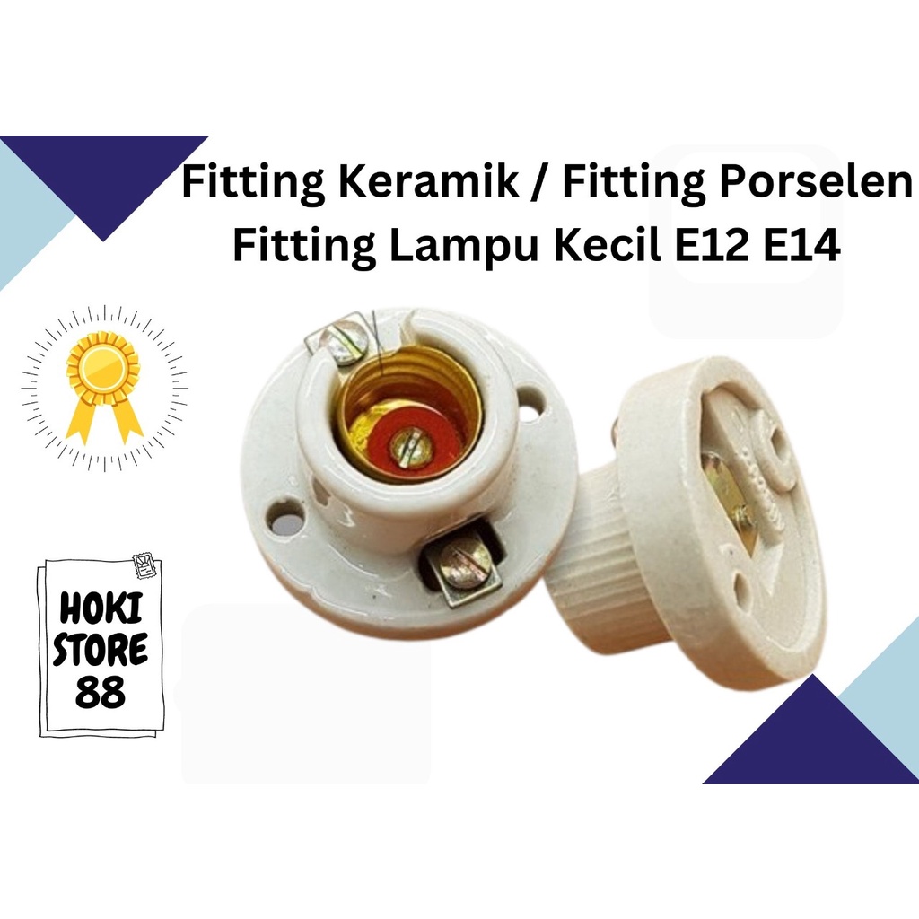 Fitting Lampu E14 E12 Keramik Porcelain Fiting Plafon E 14 E 12 Tahan Panas