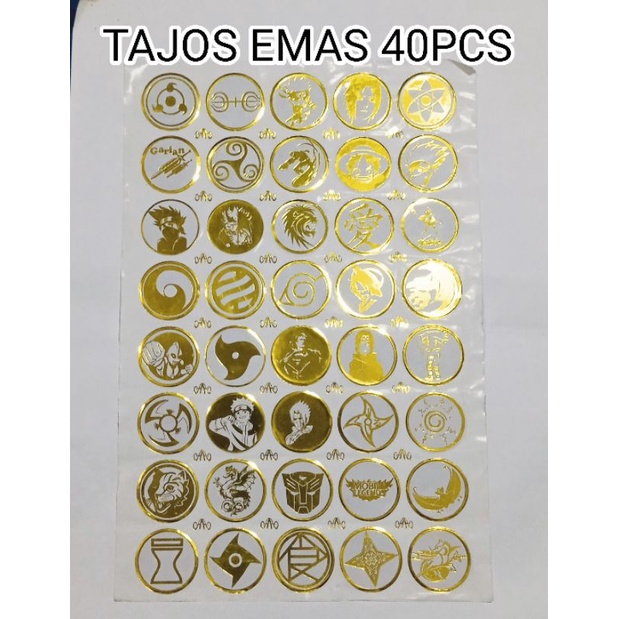 Tajos besi tebal | Tajos besi sticker emas isi 40pcs