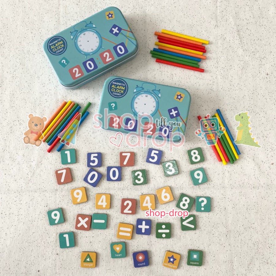 Stick kayu alat hitung anak magnet -  Mainan Edukasi anak - Intelligence stick