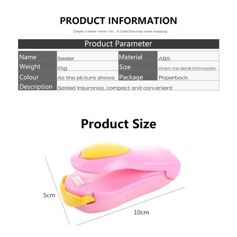 Mini Hand Sealer Pengemas Perekat Merapatkan Plastik Kemasan Makanan Magnet