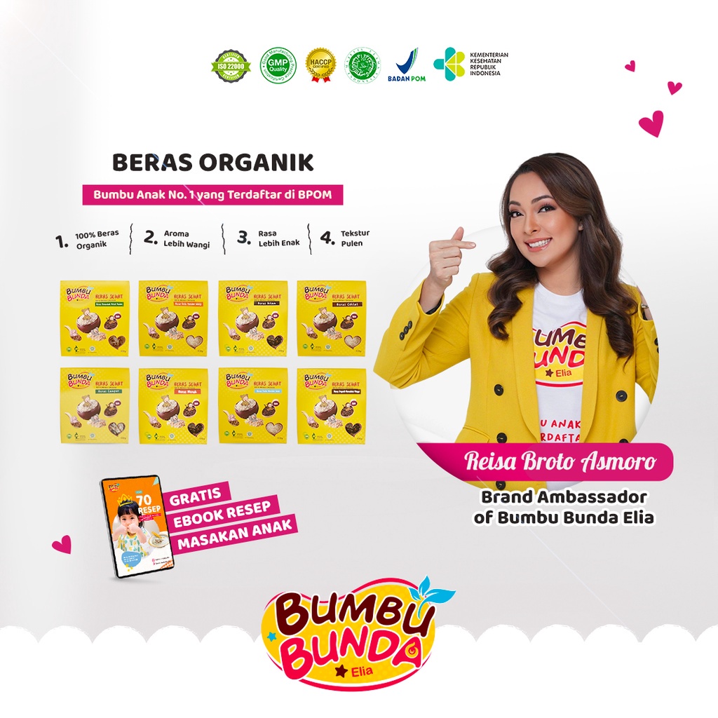 Bumbu Bunda Elia Beras MPASI Organik / Beras BB Booster / Beras Anak / Beras Bayi / beras merah / beras mentik / beras pandan