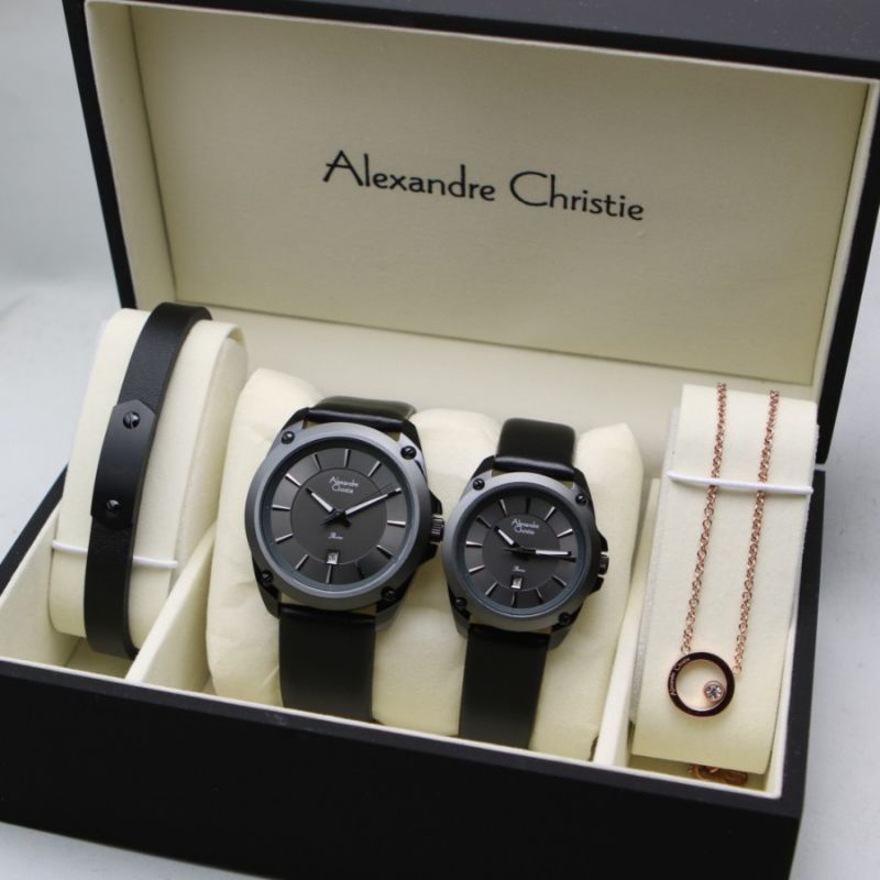 JAM TANGAN COUPLE ALEXANDER CHRISTIE AC 8667 KULIT AC 8667 ORIGINAL