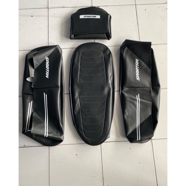 kulit jok cover jok Vespa Spartan excel 150 excel 200 lengkap sabuk detail original replika danmotor