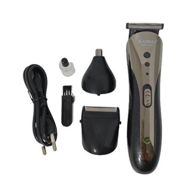 Terbaru clipper kemei km-1407 3 in 1 mesin cukur rambut kemei /kepala pisau cukur kemei km-1407