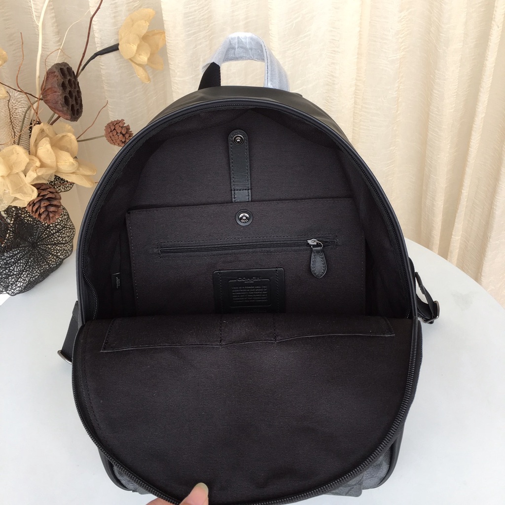 （Shopee Live）72483-9 Coach original 72483 PVC leather men's backpack backpack casual travel fashion backpack  beibao