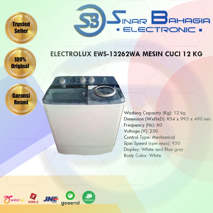 ELECTROLUX EWS-13262WA MESIN CUCI 12 KG (NEW)