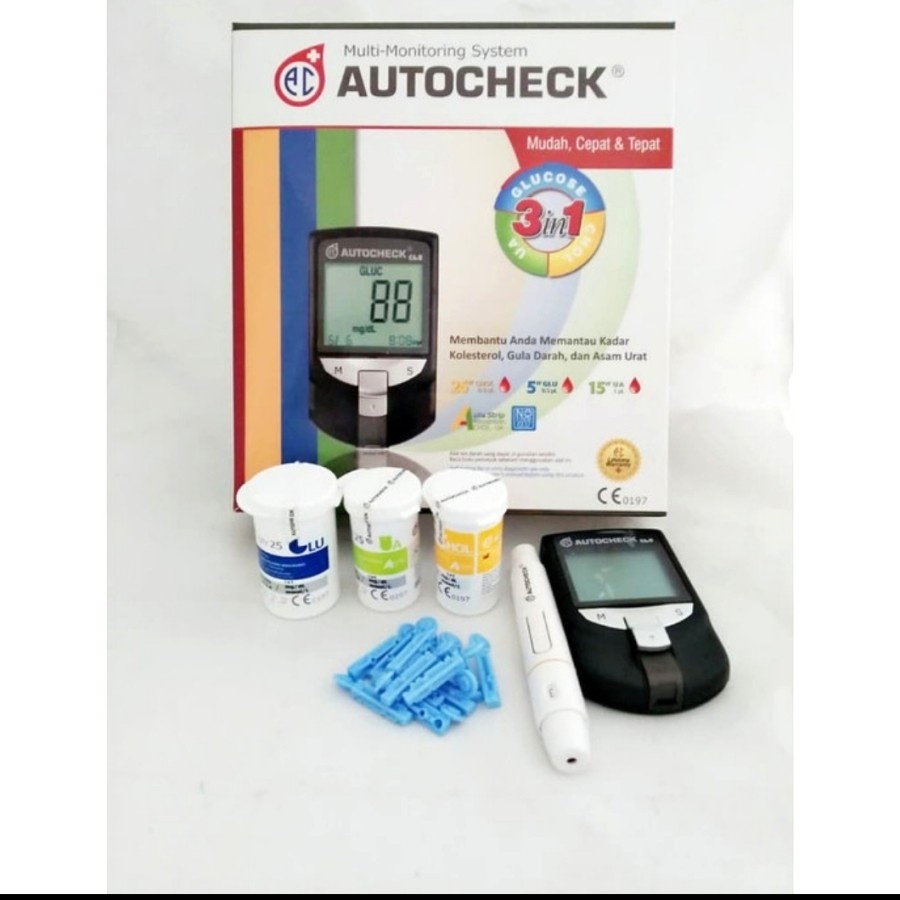 Autocheck GCU 3 in 1 / Alat Cek Gula, Kolesterol, Asam Urat