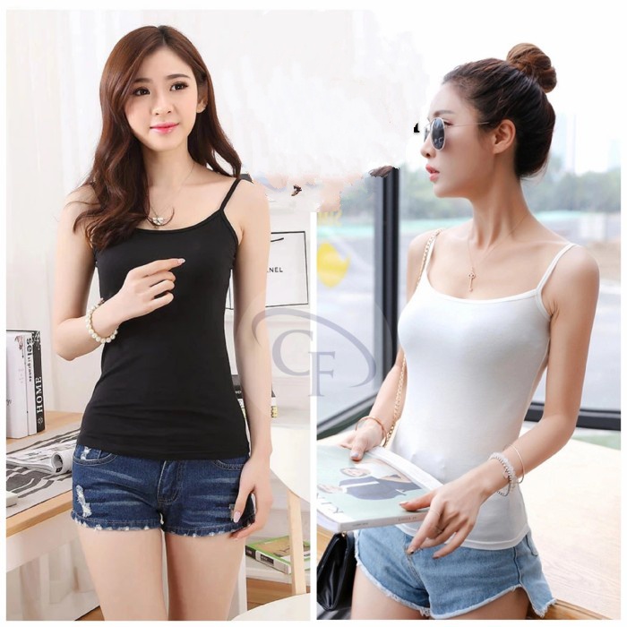 Kaos Dalam Wanita Polos || Tanktop Tali Kecil || Ootd Yukensi Korea