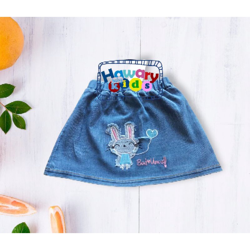 Rok Mini Jeans Import Bordir Premium Anak 1-4 Tahun