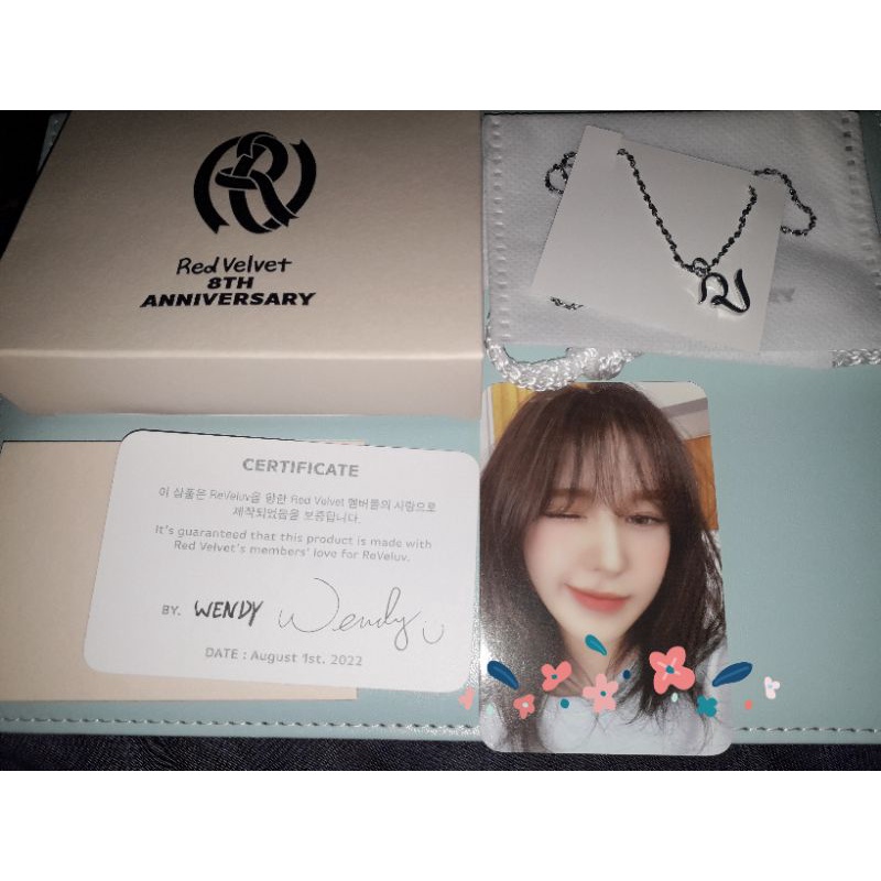 Wendy Necklace Set Red Velvet 8th Anniversary MD Photocard PC RV