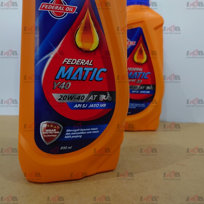 Oli Federal Matic Ultratec 30 10W30 Y40 20w40 API SJ JASO MB Matik Orange 800ml