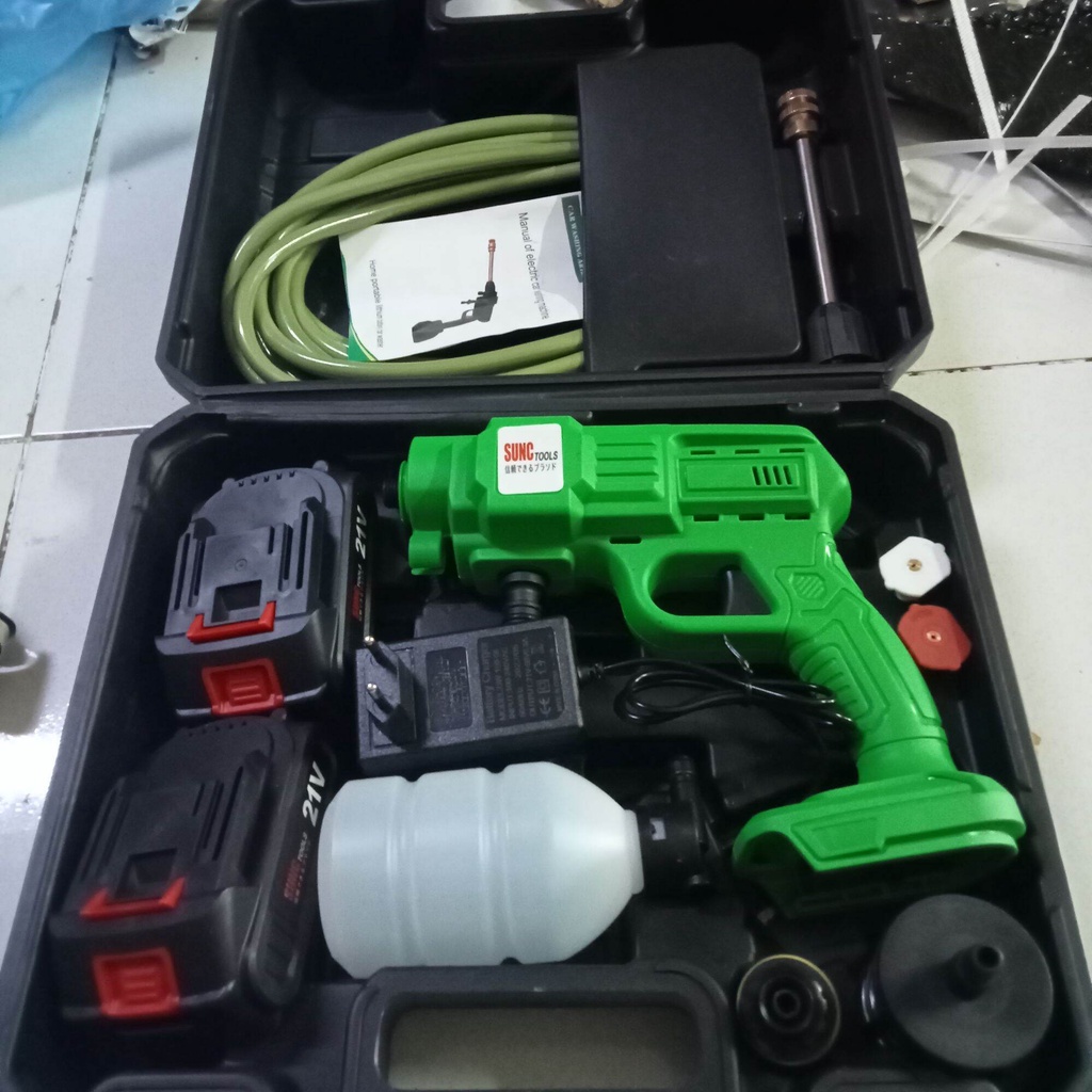 TERBARU !! cordless Jet cleaner high pressure 21v 2 baterai alat cuci mobil motor alat steam cuci mobil tekanan tinggi murah SUNC Mesin Jet Cleaner Cordless 21v Jet Cleaner Baterai Mesin Cuci Motor Mobil Ac tanpa kabel