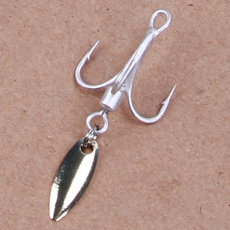 4pcs Kail Pancing Treble Dengan Willow Blade Spinner Pengganti Untuk Ikan Trout Bass Air Tawar / Asin / Perak