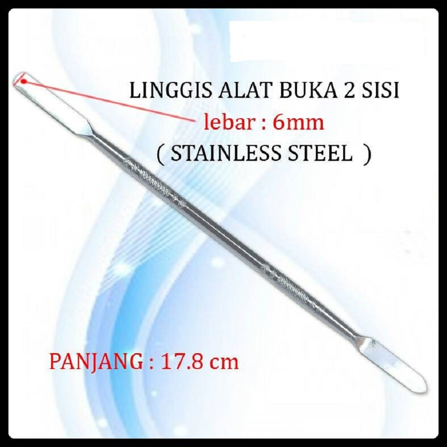 Crowbar/Linggis Alat Buka 2 Sisi Stainless Steel Ukuran 17,8 cm x 6 mm