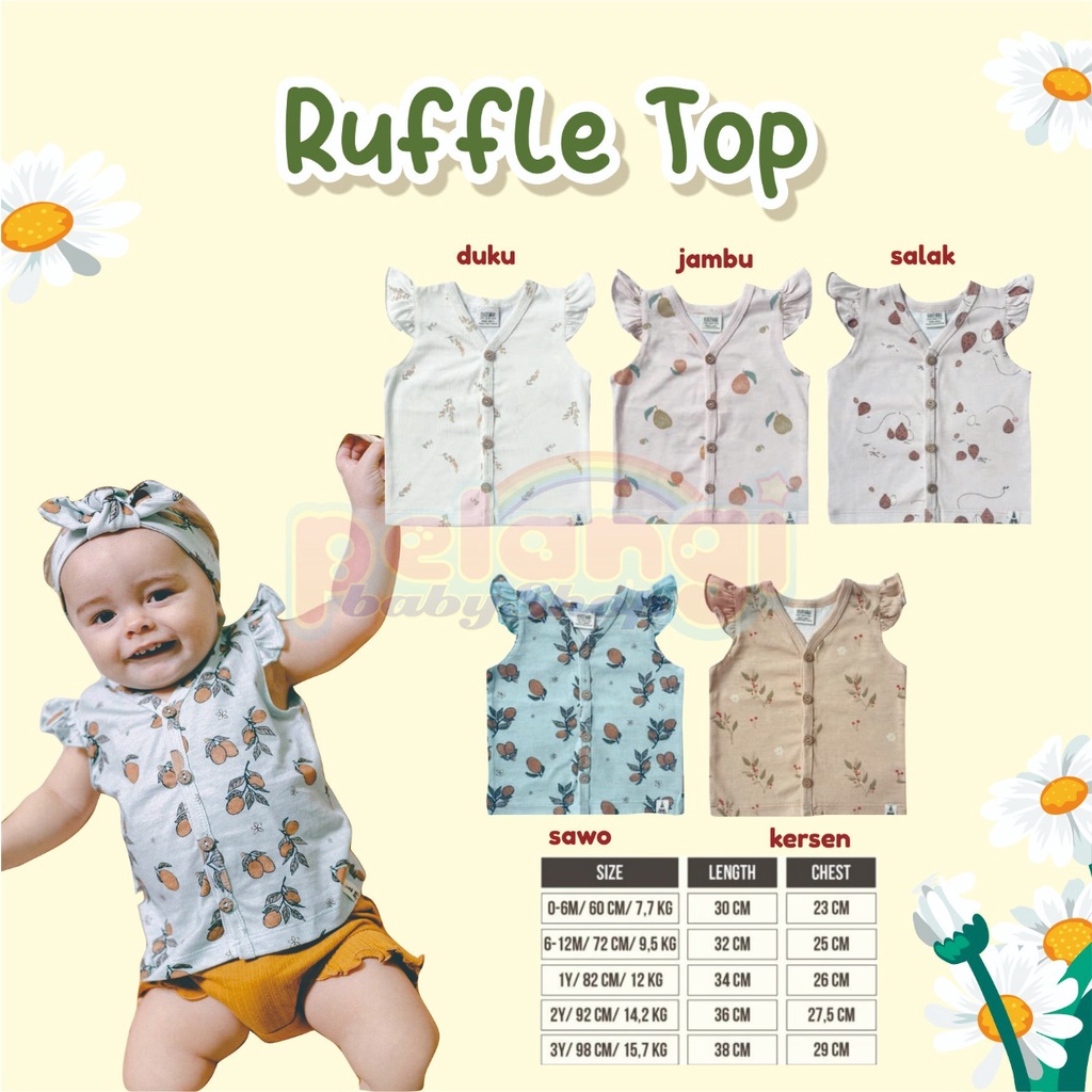 BOHOPANNA | BOHO | BOHO PANNA RUFFLE TOP | ATASAN ANAK PEREMPUAN | BAJU KEKINIAN ANAK PEREMPUAN