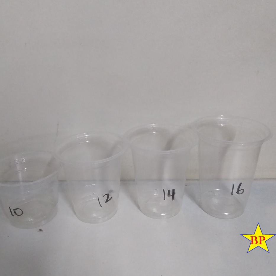 9.9 FLASH SALE Gelas Plastik Bening 10 oz - 16 oz/ Gelas Plastik Popice