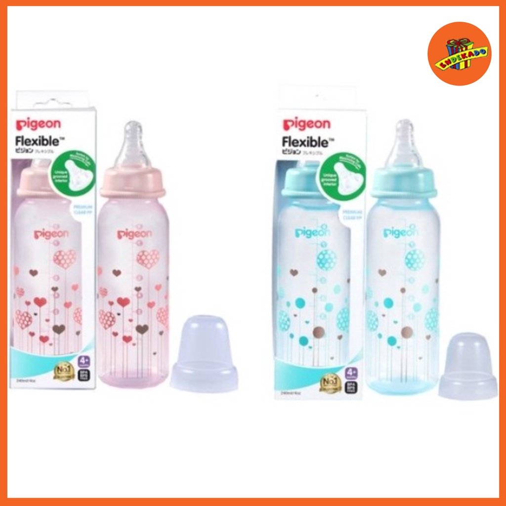 PIGEON FLEXIBLE PP ROUND BASE 240ml - Botol Susu 240ml