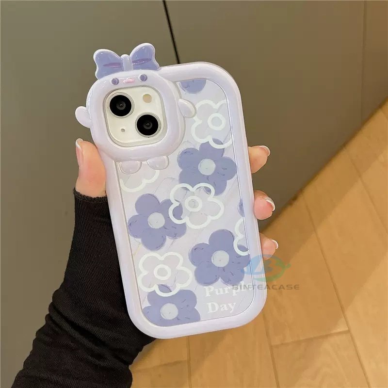 Realme 10 C55 C30 C31 C33 C35 C21Y C25Y RealmeC11 C25 C17 C15 C12 C3 C2 7i 5 5i 6i Frame Lensa Monster Kecil Lucu Bunga Casing Ponsel Binteacase