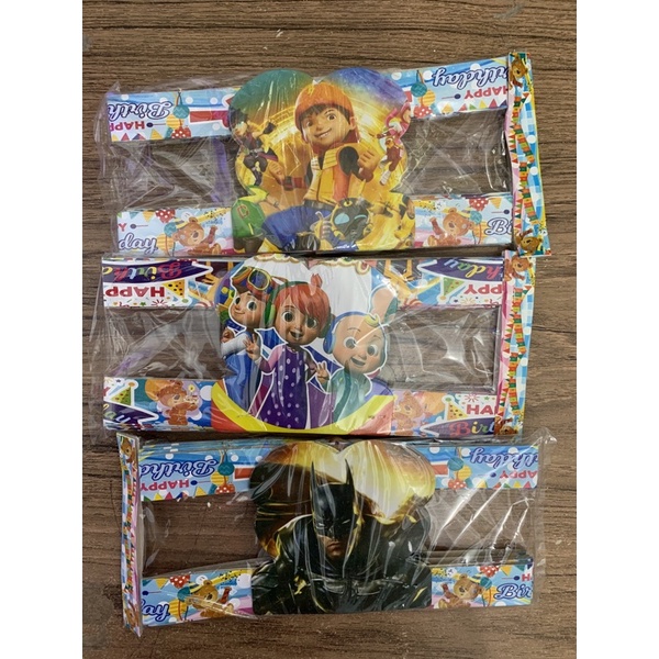 TOPI ULTAH BOBOIBOY / COCOMELON / BATMAN