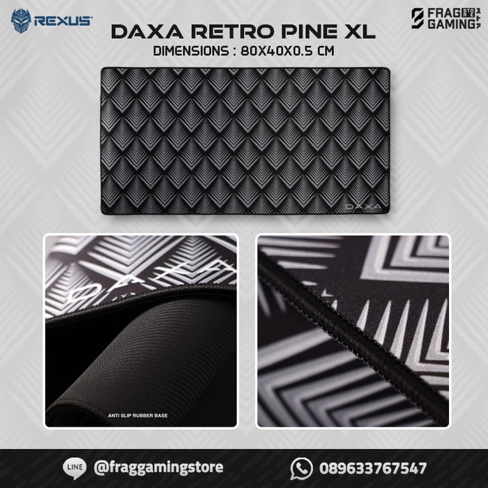 Aman Rexus Daxa Retro Pine Silver Xl Cloth Gaming Mousepad / Mousemat Bagus