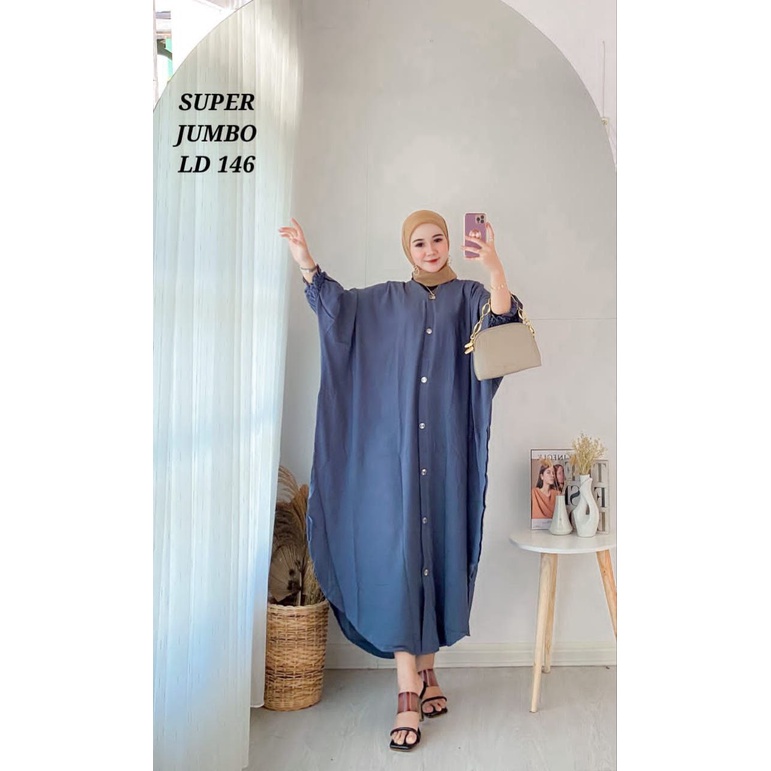 Jual Kaftan Wanita Terbaru Simple Mewah Elegan Sultan Bahan Rayon Premium Jumbo Busui Polos