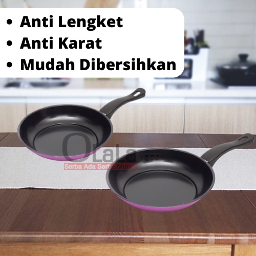 PENGGORENGAN TEFLON SET 2 IN 1 WAJAN ANTI LENGKET FRYPAN OLL-99615